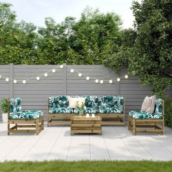 Salon de jardin 6 pcs avec coussins bois de pin imprégné 510132510132