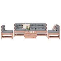 Salon de jardin 6 pcs avec coussins bois massif Douglas 510133510133