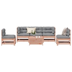 Salon de jardin 6 pcs avec coussins bois massif Douglas 510137510137