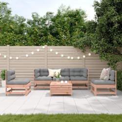 Salon de jardin 6 pcs avec coussins bois massif Douglas 510137510137