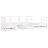 Salon de jardin 6 pcs blanc bois de pin massif 510140510140