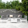 Salon de jardin 6 pcs blanc bois de pin massif 510140510140