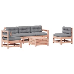 Salon de jardin 6 pcs avec coussins bois massif Douglas 510143510143