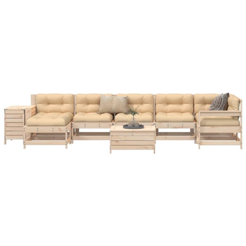 Salon de jardin 9 pcs bois de pin massif 510144510144