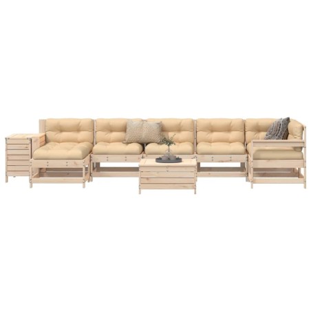 Salon de jardin 9 pcs bois de pin massif 510144510144