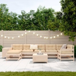 Salon de jardin 9 pcs bois de pin massif 510144510144