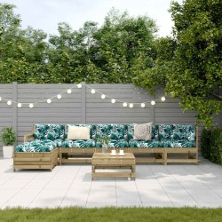 Salon de jardin 7 pcs bois de pin imprégné 510145510145