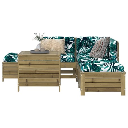 Salon de jardin 6 pcs bois de pin imprégné 510149510149