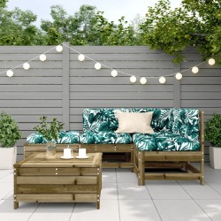 Salon de jardin 5 pcs avec coussins bois de pin imprégné 510152510152