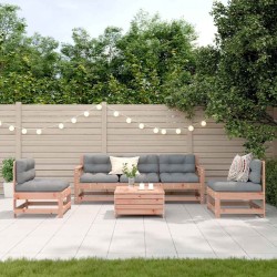 Salon de jardin 6 pcs avec coussins bois massif Douglas 510155510155