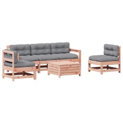 Salon de jardin 6 pcs avec coussins bois massif Douglas 510155510155