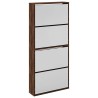 Armoire à chaussures miroir 4 niveaux chêne marron 63x17x134 cm 510162510162