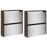 Armoire à chaussures miroir 4 niveaux chêne marron 63x17x134 cm 510162510162