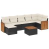 Salon de jardin 8 pcs avec coussins noir résine tressée 510165510165