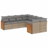 Salon de jardin avec coussins 8 pcs beige résine tressée 510184510184