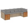 Salon de jardin avec coussins 7 pcs beige résine tressée 510186510186