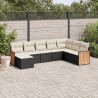 Salon de jardin 8 pcs avec coussins noir résine tressée 510188510188