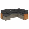 Salon de jardin avec coussins 7 pcs gris résine tressée 510192510192