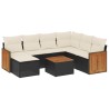 Salon de jardin 8 pcs avec coussins noir résine tressée 510193510193