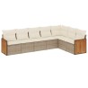 Salon de jardin avec coussins 7 pcs beige résine tressée 510202510202