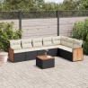 Salon de jardin 8 pcs avec coussins noir résine tressée 510205510205