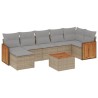 Salon de jardin avec coussins 8 pcs beige résine tressée 510206510206