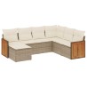 Salon de jardin avec coussins 7 pcs beige résine tressée 510207510207