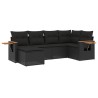 Salon de jardin 6 pcs avec coussins noir résine tressée 510212510212