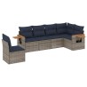 Salon de jardin 6 pcs avec coussins gris résine tressée 510227510227
