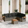 Salon de jardin avec coussins 7 pcs gris résine tressée 510229510229