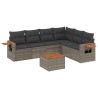 Salon de jardin avec coussins 7 pcs gris résine tressée 510229510229