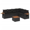 Salon de jardin 7 pcs avec coussins noir résine tressée 510230510230