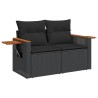 Salon de jardin 7 pcs avec coussins noir résine tressée 510230510230