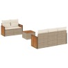 Salon de jardin avec coussins 6 pcs beige résine tressée 510231510231