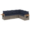 Salon de jardin 6 pcs avec coussins gris résine tressée 510232510232