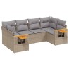 Salon de jardin avec coussins 6 pcs beige résine tressée 510236510236