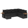 Salon de jardin 7 pcs avec coussins noir résine tressée 510237510237