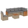 Salon de jardin avec coussins 7 pcs beige résine tressée 510241510241