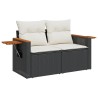 Salon de jardin 8 pcs avec coussins noir résine tressée 510252510252