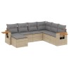 Salon de jardin avec coussins 7 pcs beige résine tressée 510253510253