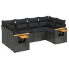 Salon de jardin 6 pcs avec coussins noir résine tressée 510254510254