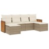 Salon de jardin avec coussins 6 pcs beige résine tressée 510262510262