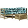 Salon de jardin 4 pcs avec coussins bois de pin imprégné 510265510265
