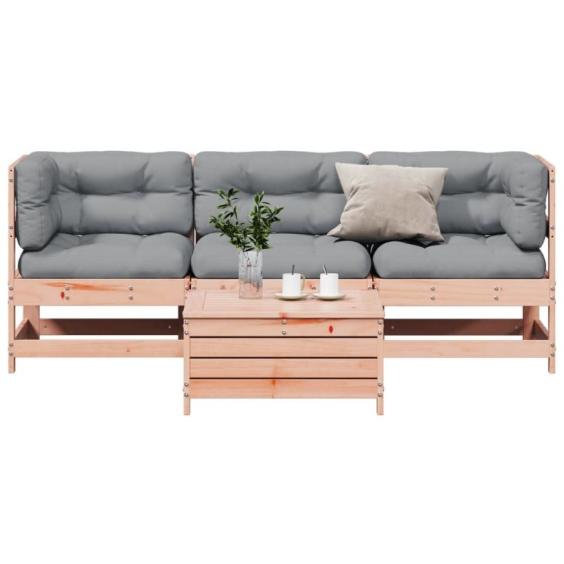 Salon de jardin 4 pcs avec coussins bois massif douglas 510267510267