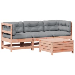Salon de jardin 4 pcs avec coussins bois massif douglas 510267510267