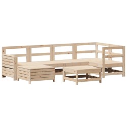 Salon de jardin 7 pcs bois de pin massif 510273510273