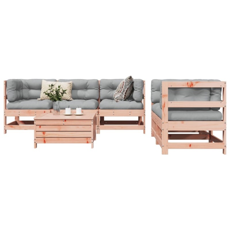 Salon de jardin 6 pcs bois massif sapin de douglas 510274510274
