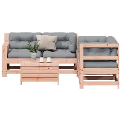 Salon de jardin 5 pcs avec coussins bois massif douglas 510275510275