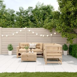 Salon de jardin 5 pcs avec coussins Bois de pin massif 510277510277