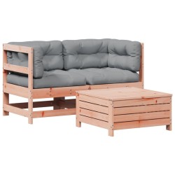 Salon de jardin 3 pcs avec coussins bois massif douglas 510278510278